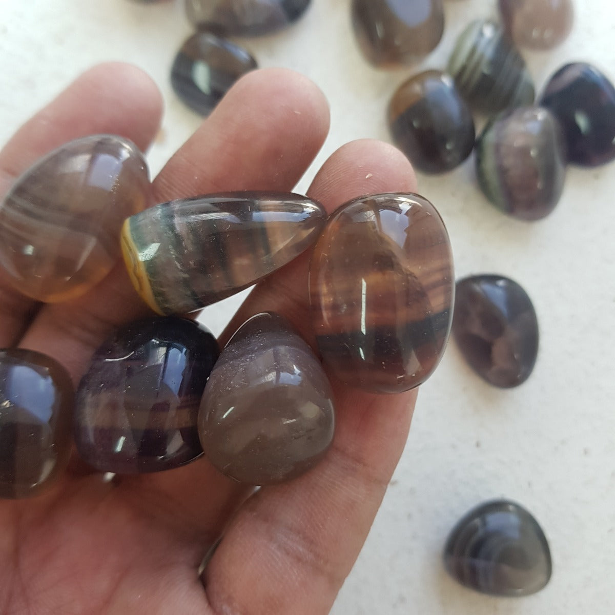 Fluorite Mix - Tumbled - 200gms (12-15pc) Fluorite Mix - Tumbled - 200gms (12-15pc)